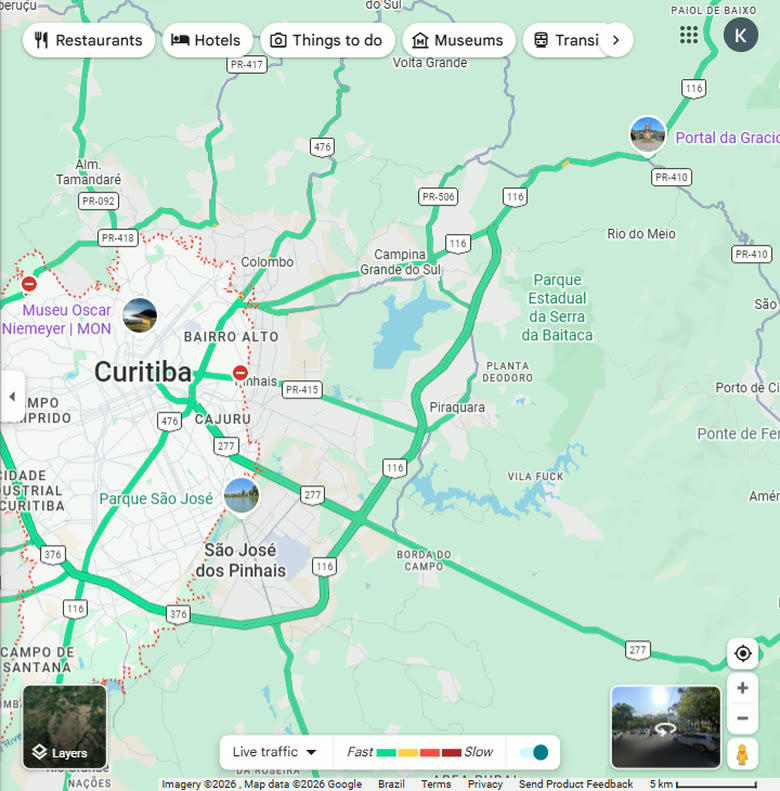 Localização do evento em Curitiba PR